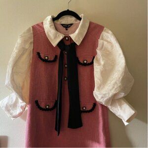 Sister Jane Fame Walk Tweed 2-in-1 Dress, size M, NWT